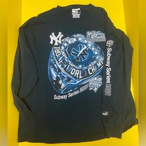 New York Yankees World Series 2000 Champions Subway PUMA MLBP T-Shirt VERY RARE